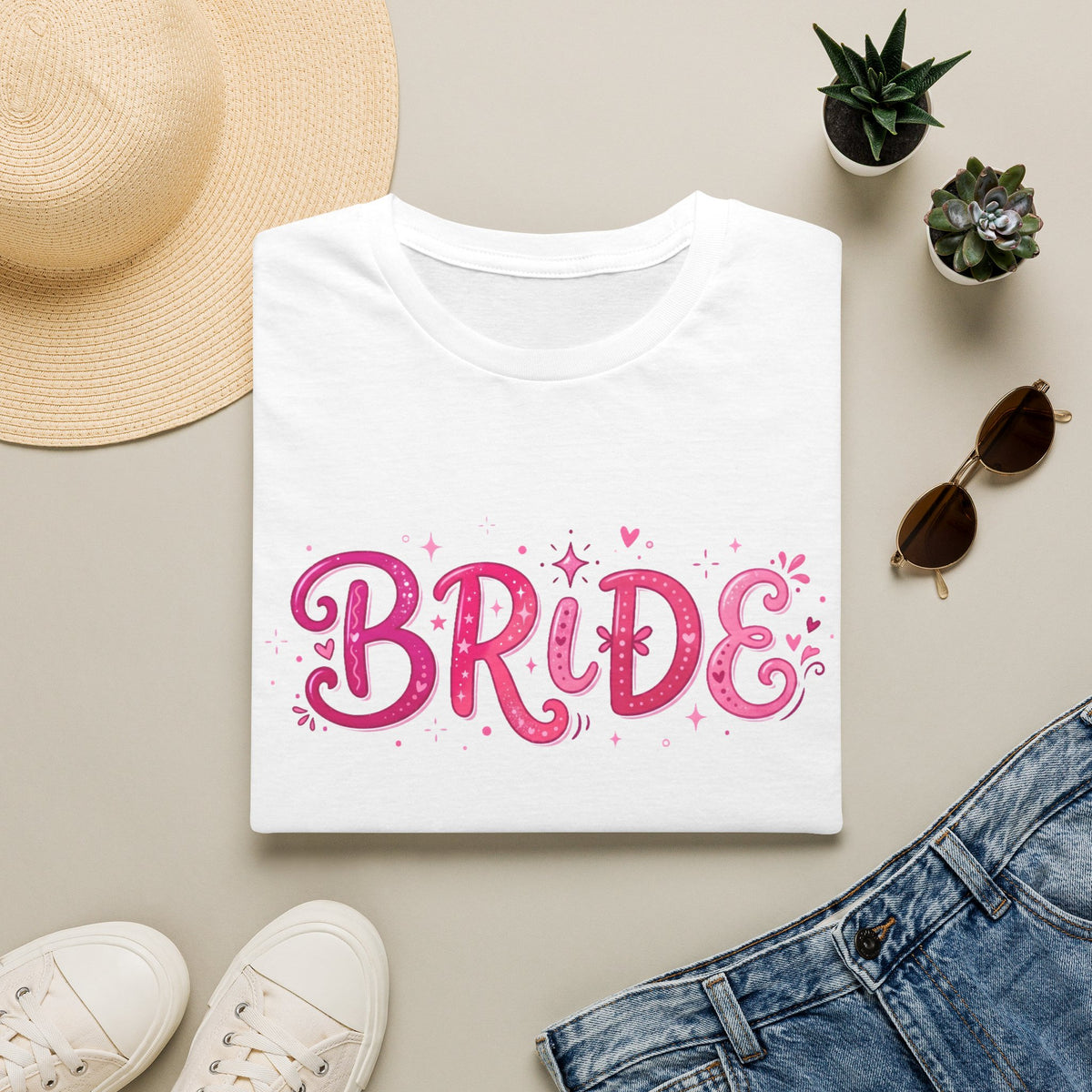 Bride T-Shirt — Pink Sparkle Bachelorette Tee
