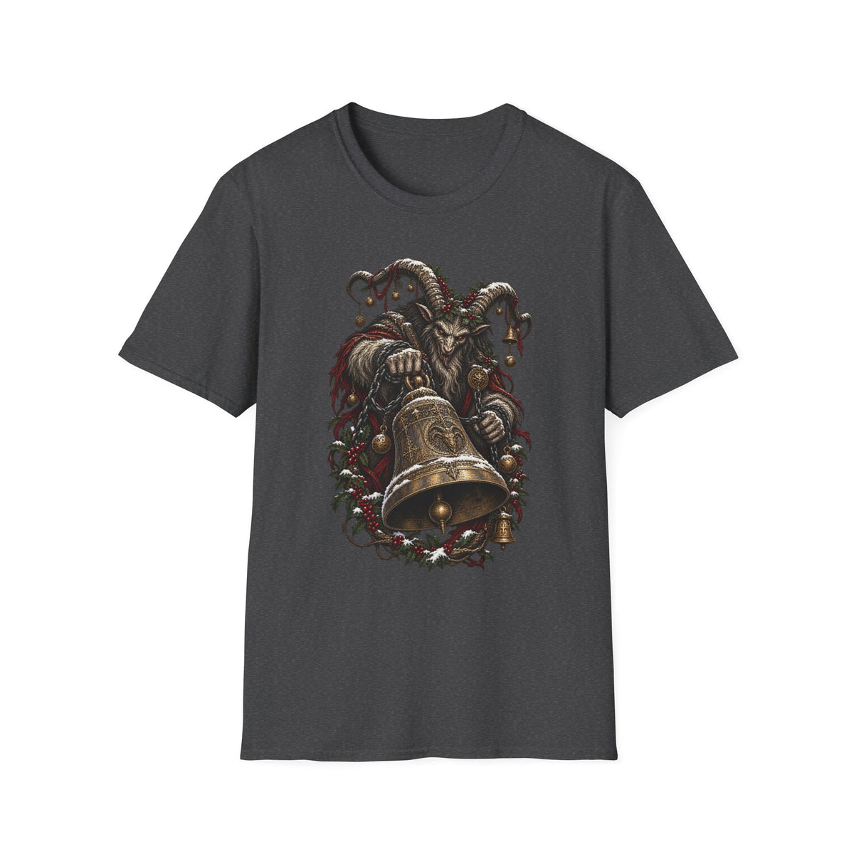 Krampus with Bell | Dark Christmas Demon T-Shirt