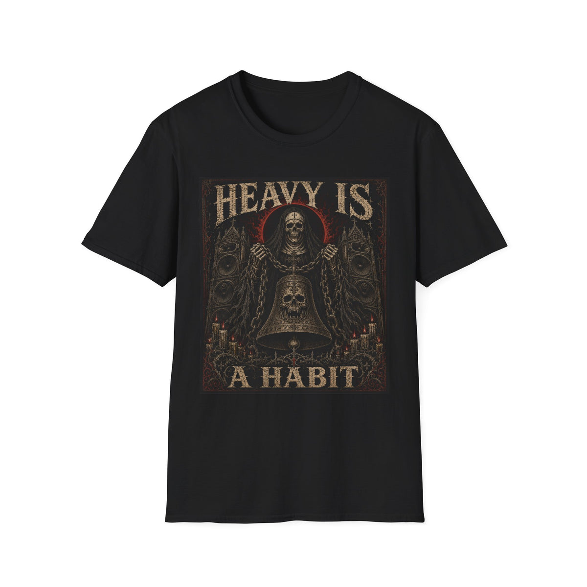 Heavy Is T-Shirt — Gothic Skull Metal Band Tee