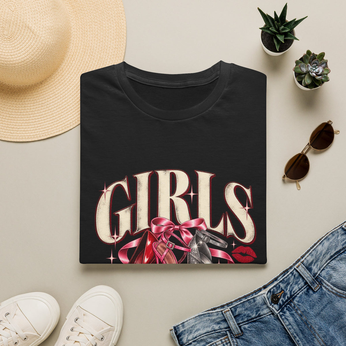 Sugababes |  Red Heels & Ribbons | Girls Night T Shirt