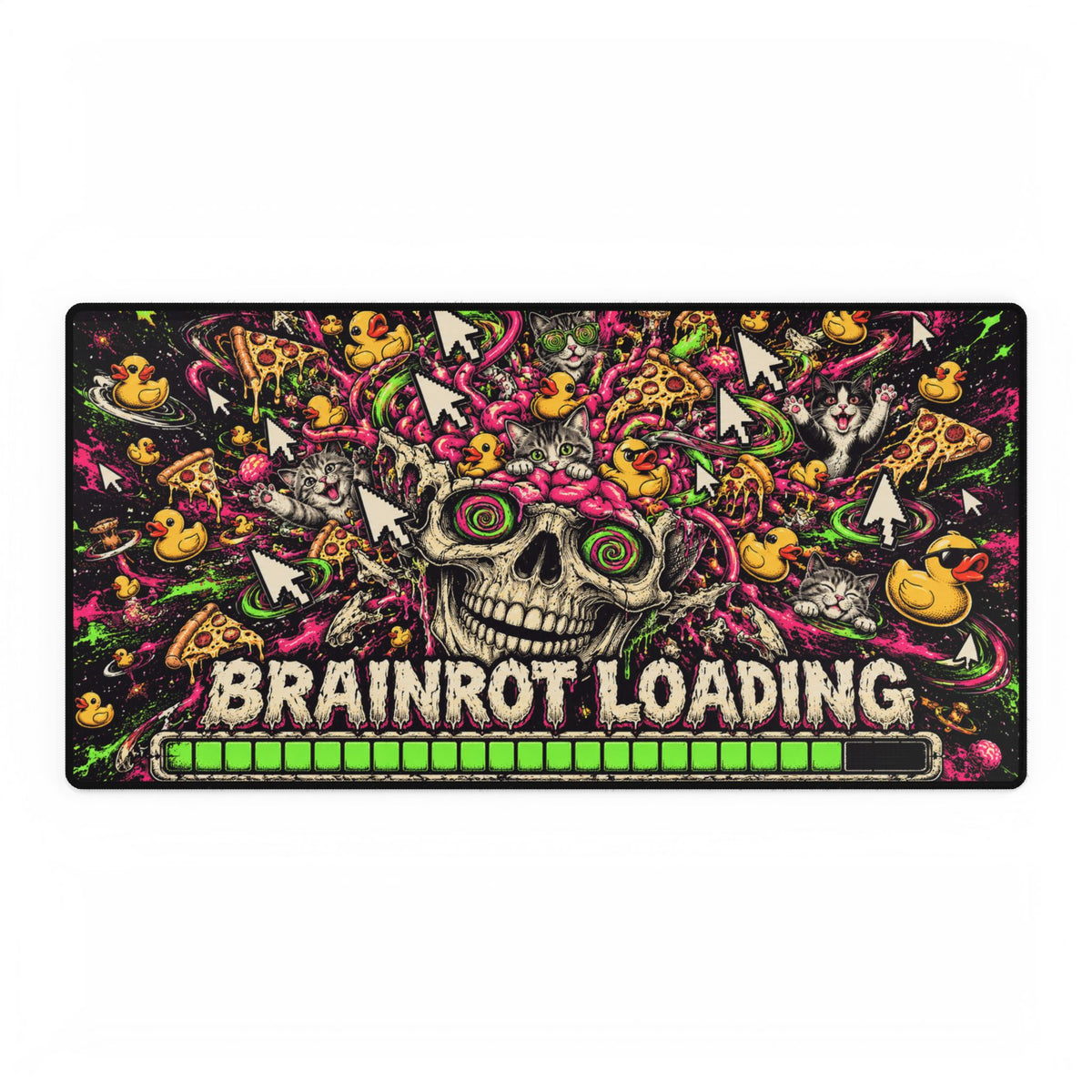 Brainrot Loading | Colourful Skull Gaming Mousepad