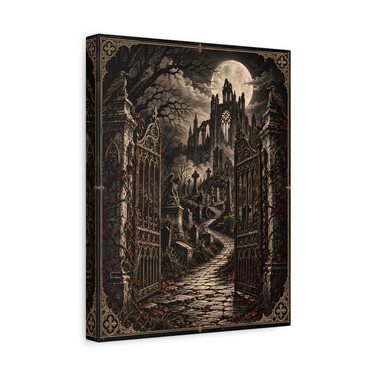 Canvas | Gothic Moonlit Cathedral | Occult Wall Art