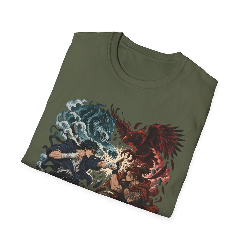 Yin Yang | Wolf Demon vs Phoenix | Japanese Anime Ninja T Shirt
