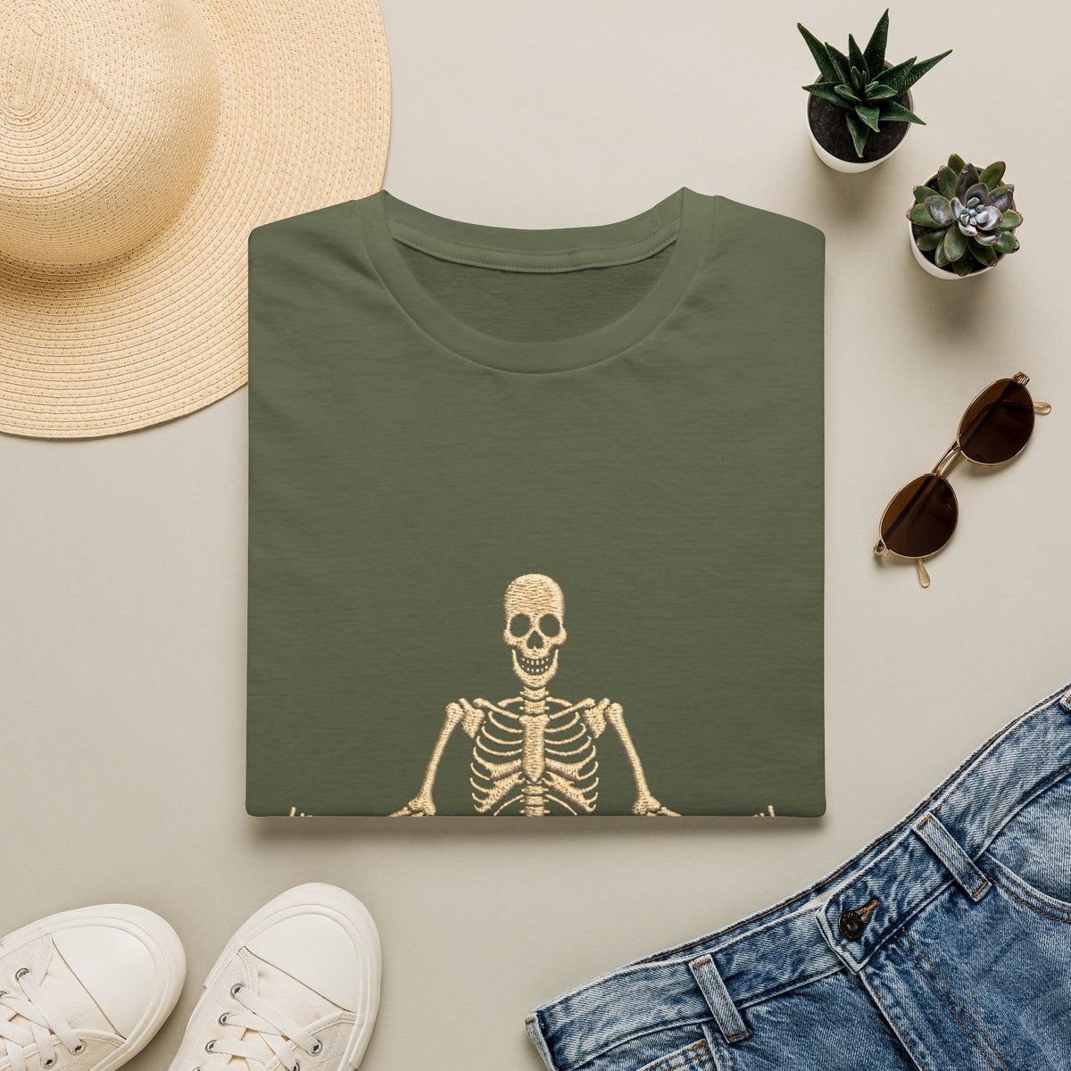 Skeleton Yoga T-Shirt - 'Don't Trip' Funny Skeleton GTA 6 Inspired