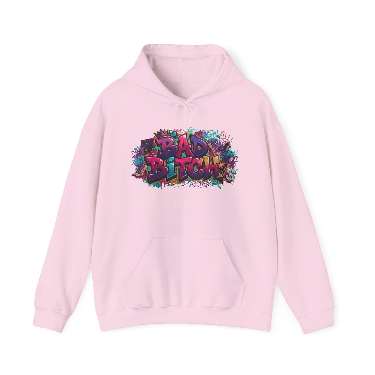Hoodie — Colorful ‘Bad Bitch’ Graffiti Pullover