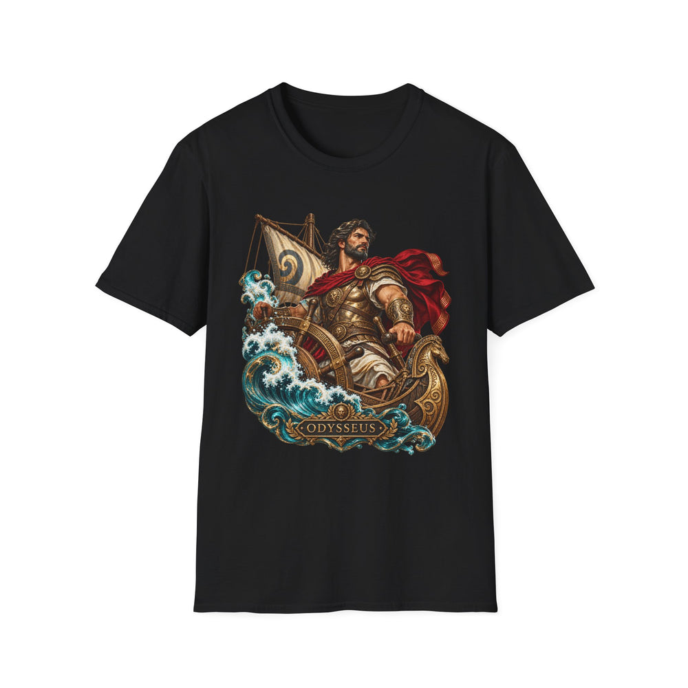 Odysseus Greek Mythology T-Shirt, Homer Odyssey Hero and Ship