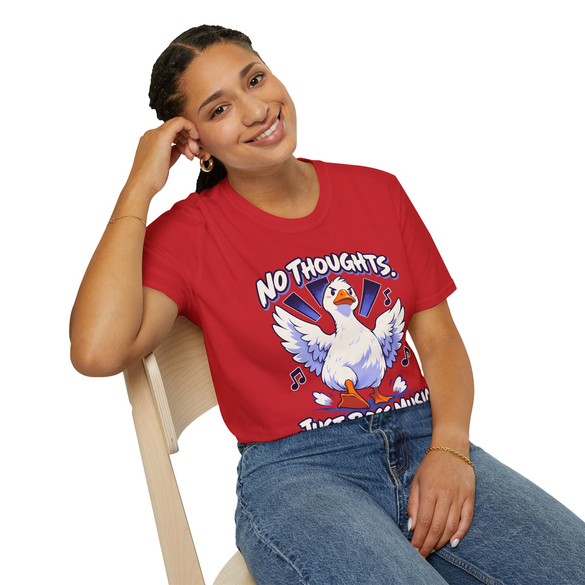 Cute Goose | No Thoughts, Just Boss Music T Shirt