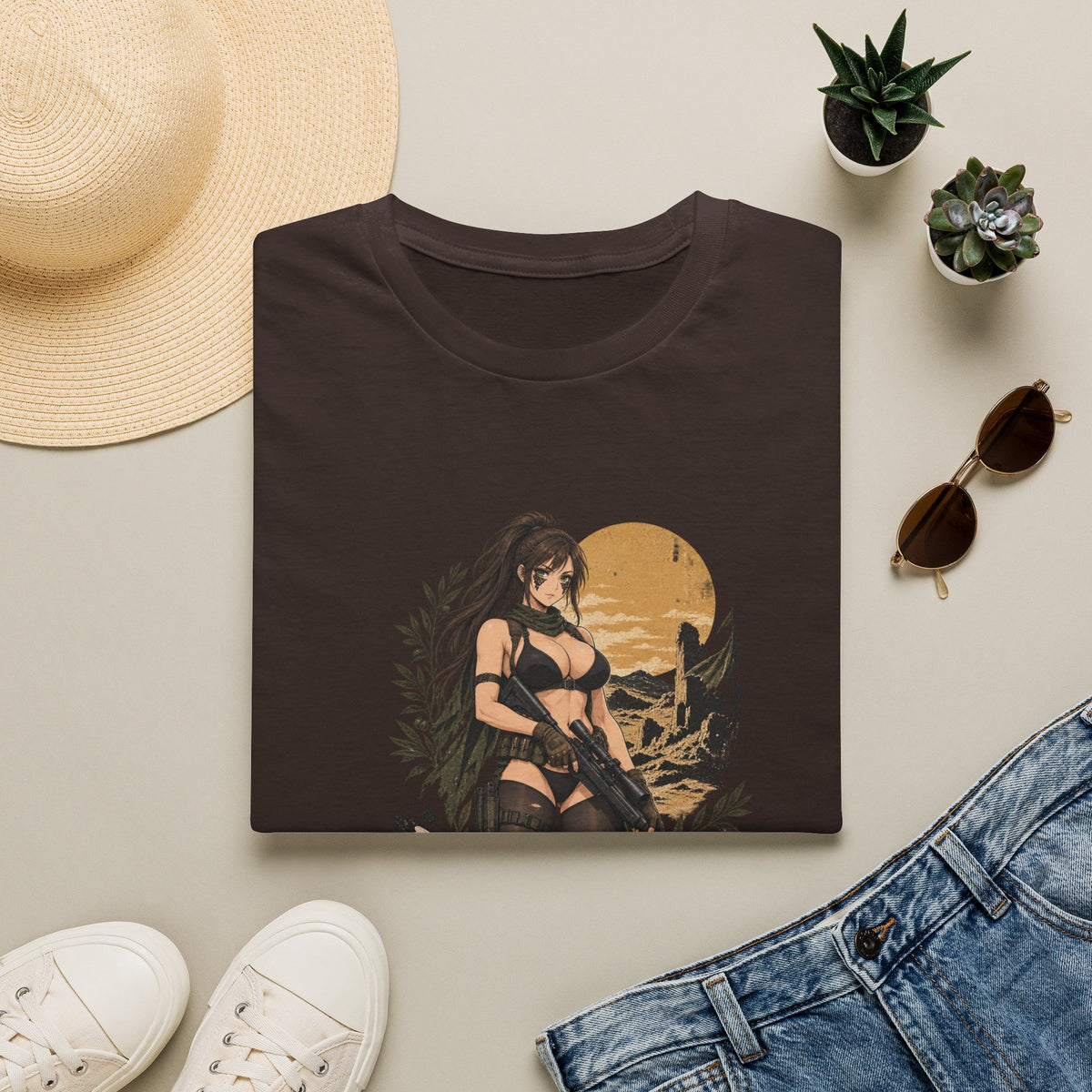 Quiet | Metal Gear | Sexy Sniper Pin up Fantasy Warrior Woman T-Shirt