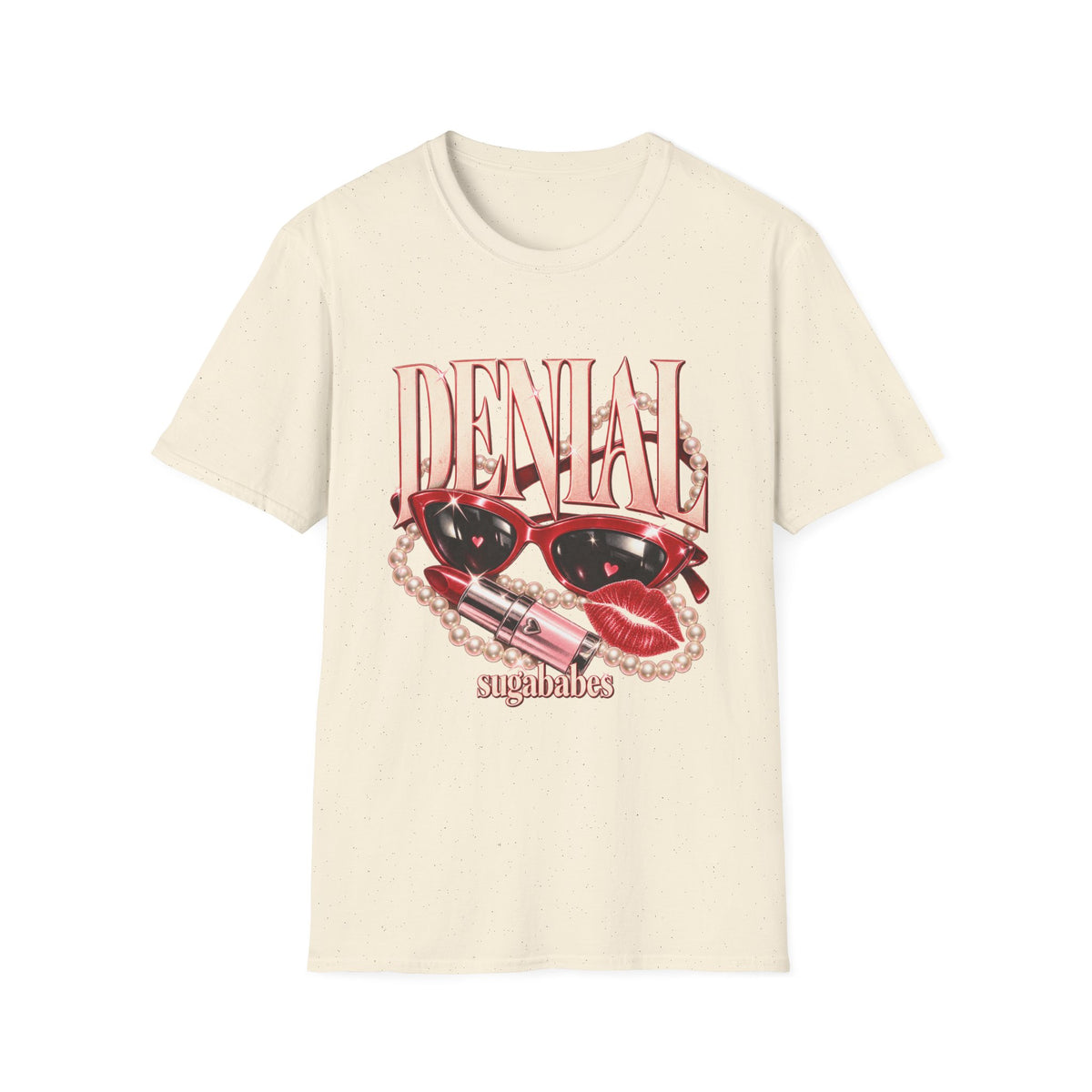 Denial | Sugababes | Retro Sunglasses & Lipstick Design Graphic T-Shirt