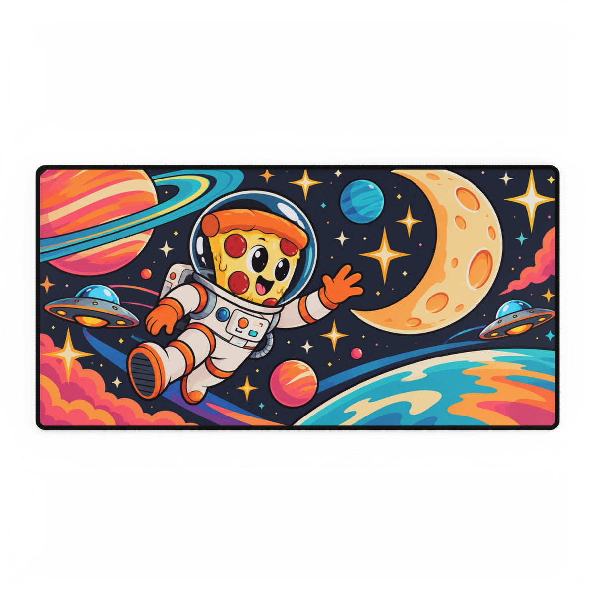 Mouse Pad | Pizza Astronaut | Funny Pizza & Outer Space Design