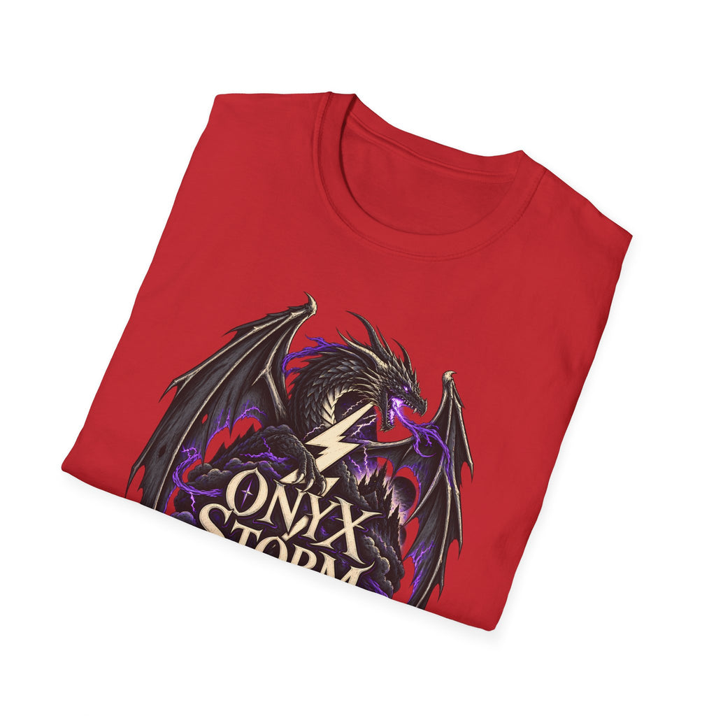 Onyx Storm Dragon T-Shirt | Book Inspired Gothic Lightning Fantasy Tee