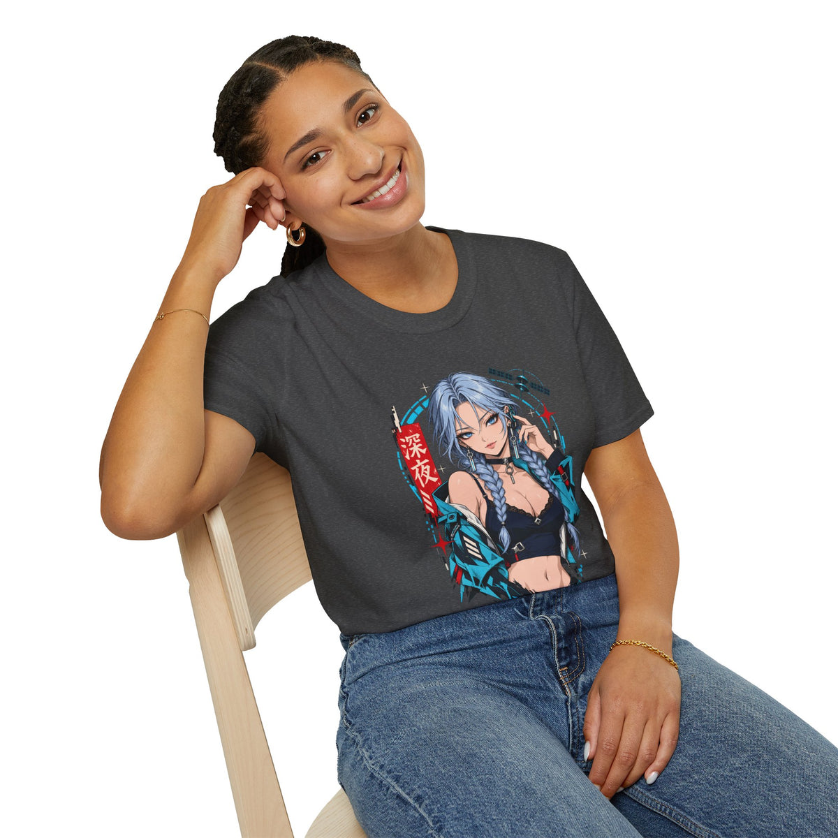 Ice | Sexy Anime Cyber Pin Up Girl Graphic T-Shirt
