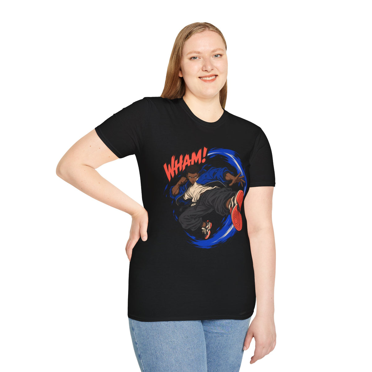 WHAM! | Anime Cartoon Ninja Kick Graphic T Shirt