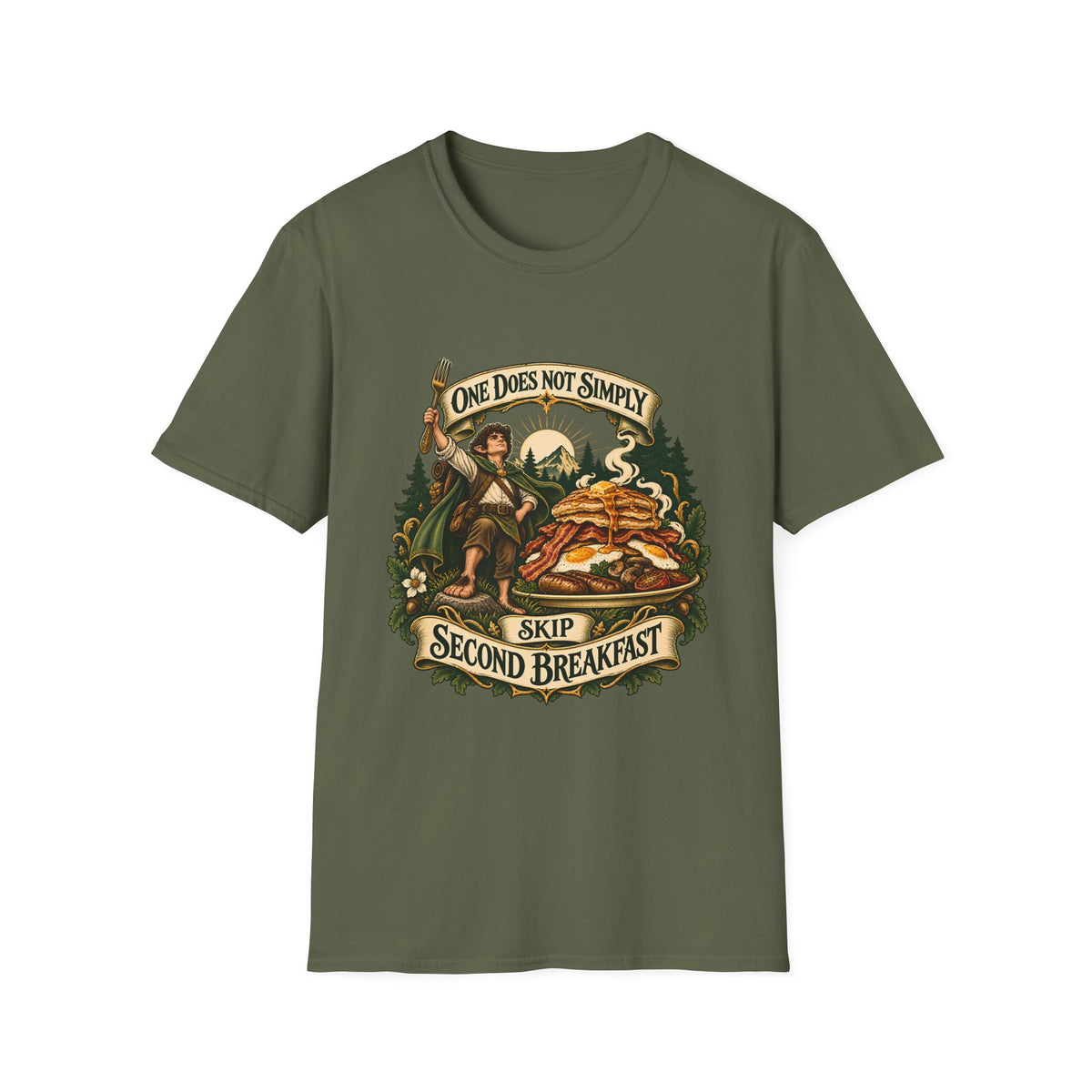 One Does Not Simply Skip Second Breakfast | Funny Hobbit Breakfast Graphic