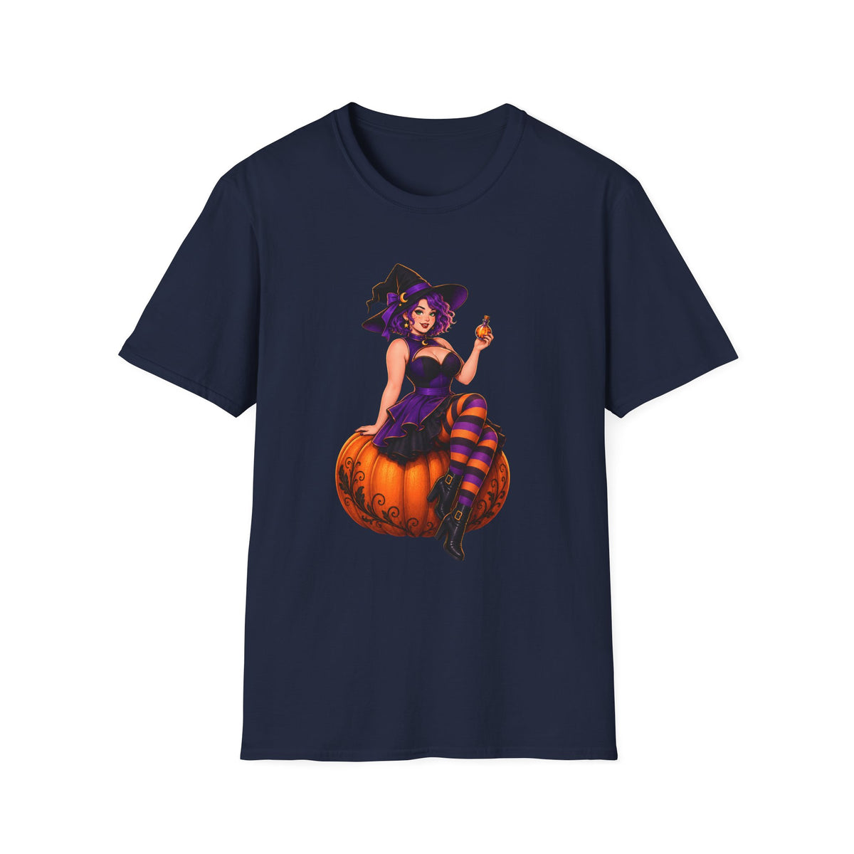 Witchy Halloween Pumpkin Witch T‑Shirt