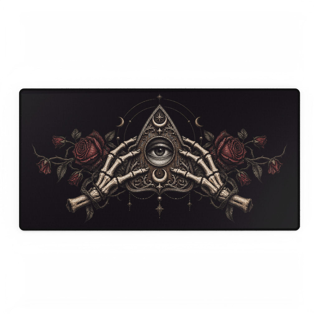 Mouse Mat | Haunted Planchette & Skeleton Hands | Gothic Spirit Board Art Desk Pad