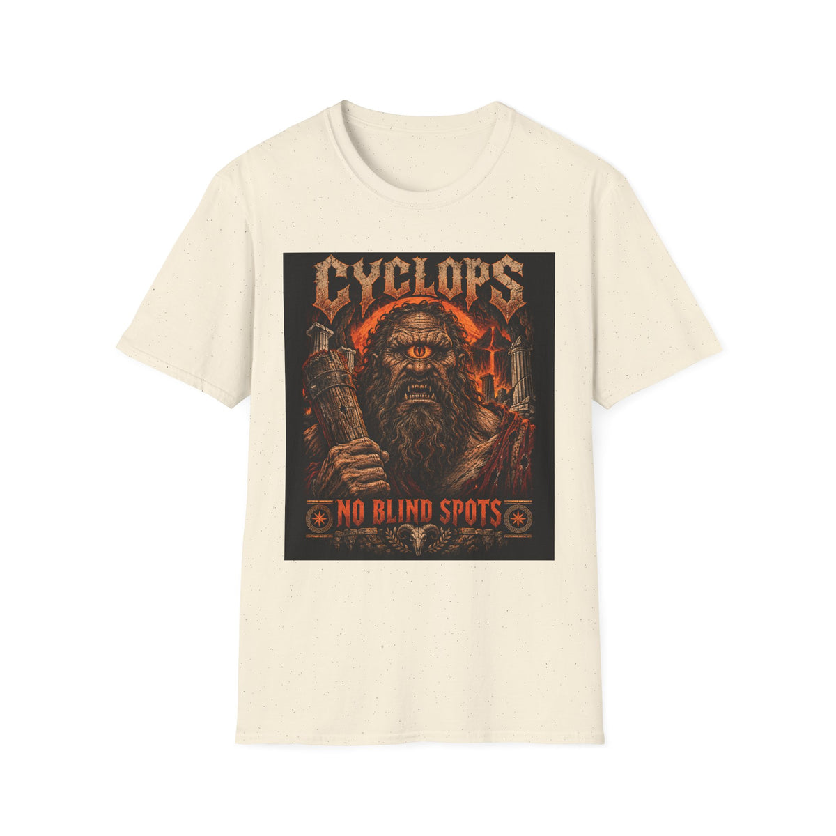 Cyclops Graphic T-Shirt — "No Blind Spots" Vintage Mythic Metal Design