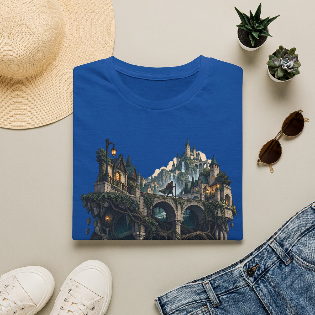Quests and Adventures | Japanese Style | Anime Fantasy Dragon Castle T Shirt