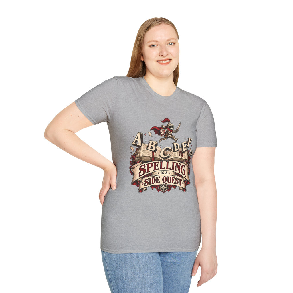 Spelling Is a Side Quest | Funny Spelling & Knight T Shirt
