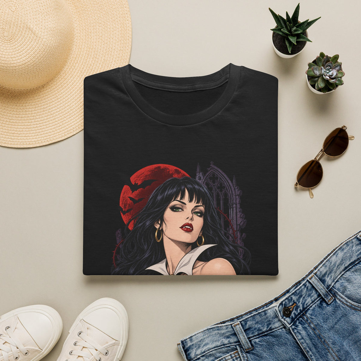 Vampirella | Sexy Halloween Vampire Pin Up Girl Sorceress Graphic T-Shirt