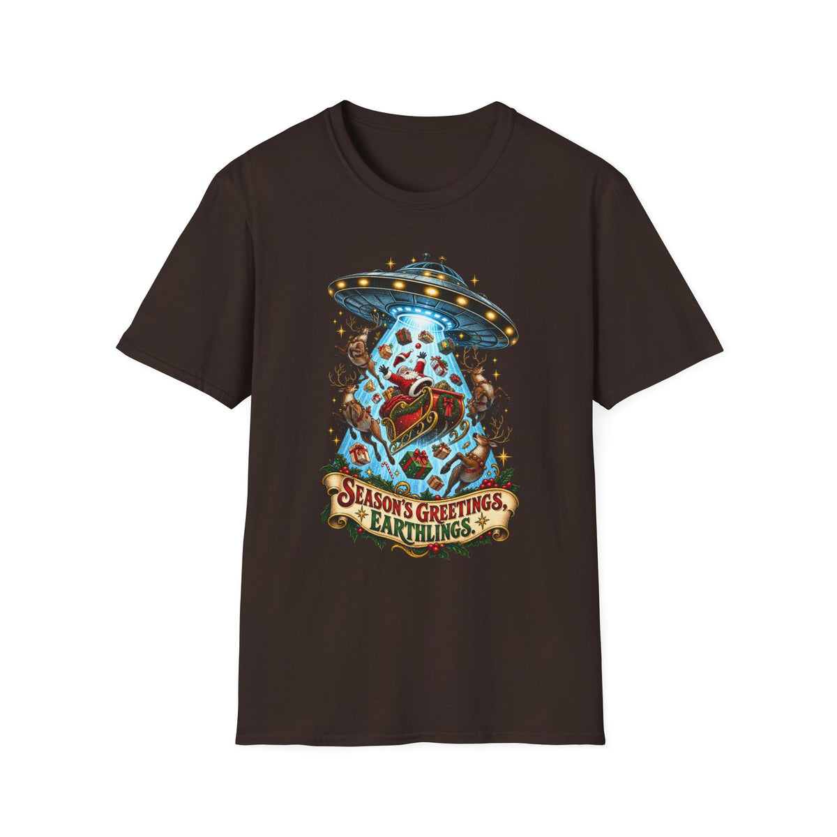 UFO Christmas | Season’s Greetings Earthlings UFO Christmas T-Shirt