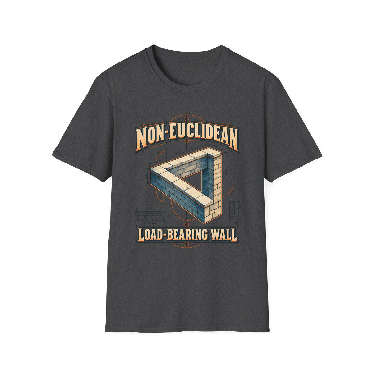 Non Euclidean Load Bearing Wall Shirt | Architect Blueprint Humour Gift