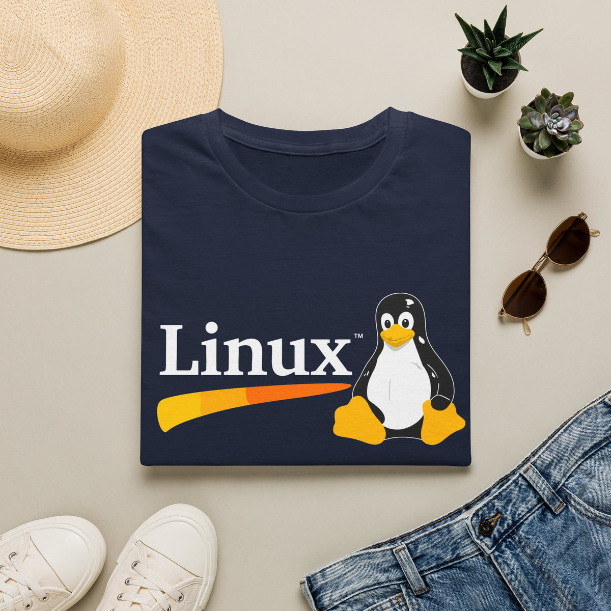 Linux Penguin Logo T‑Shirt — Retro Tech Tee for Developers & Open Source Fans