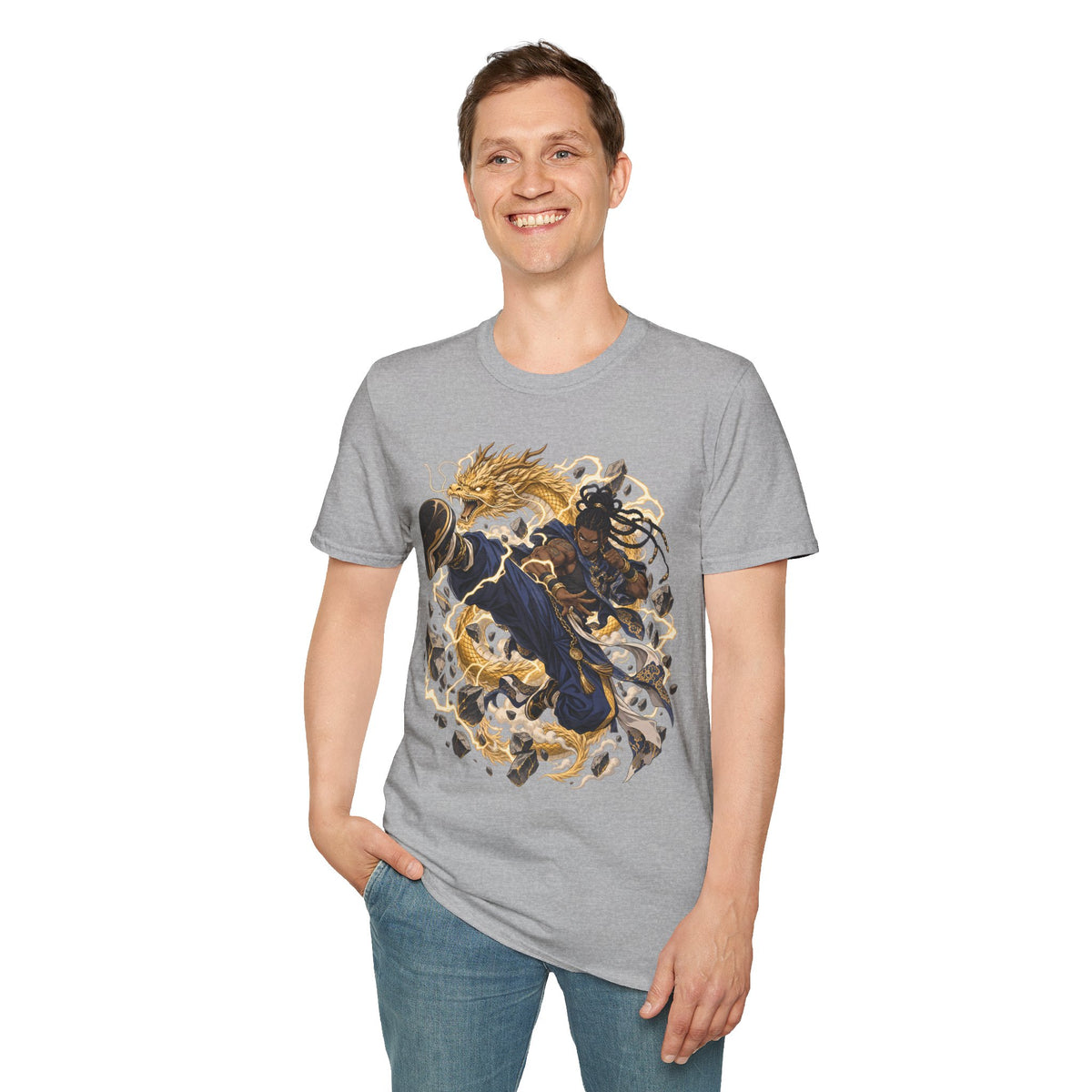 Golden Dragon | Ninja Dragon Kick | Martial Arts Warrior T Shirt