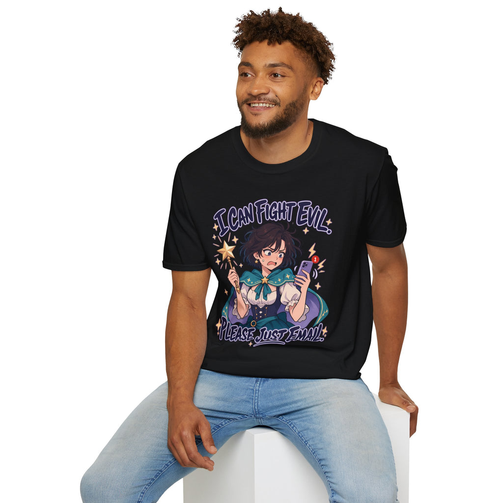 Working Witch | I Can Fight Evil, Please Just Email | Cute Anime T Shirt