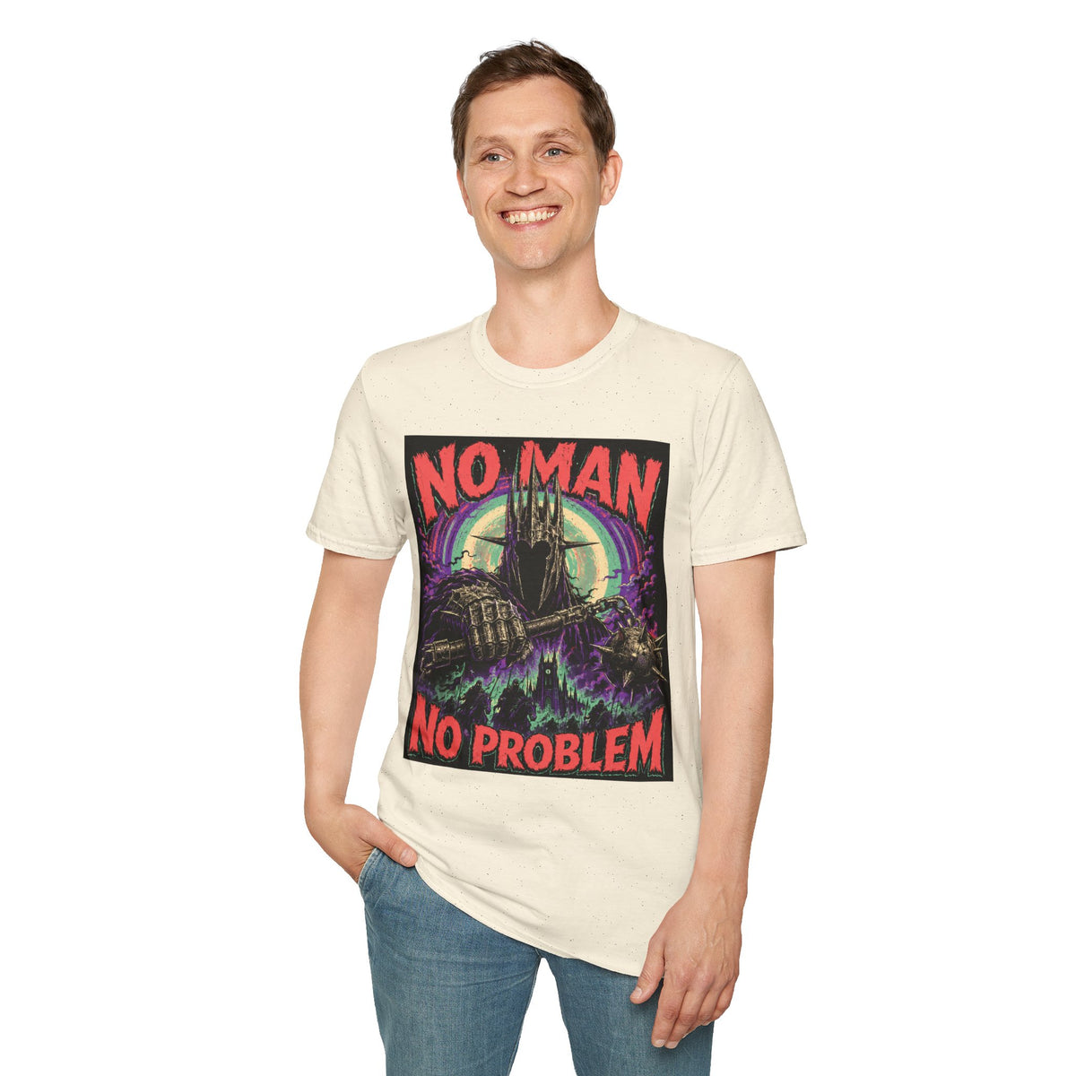 No Man No Problem T-Shirt — Retro Gothic Castle Graphic Tee