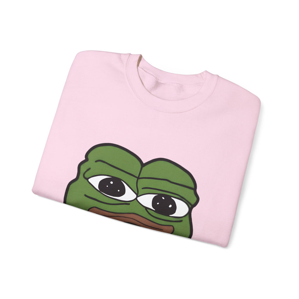 Pepe Frog Graphic Sweatshirt — Sad Frog Meme Crewneck