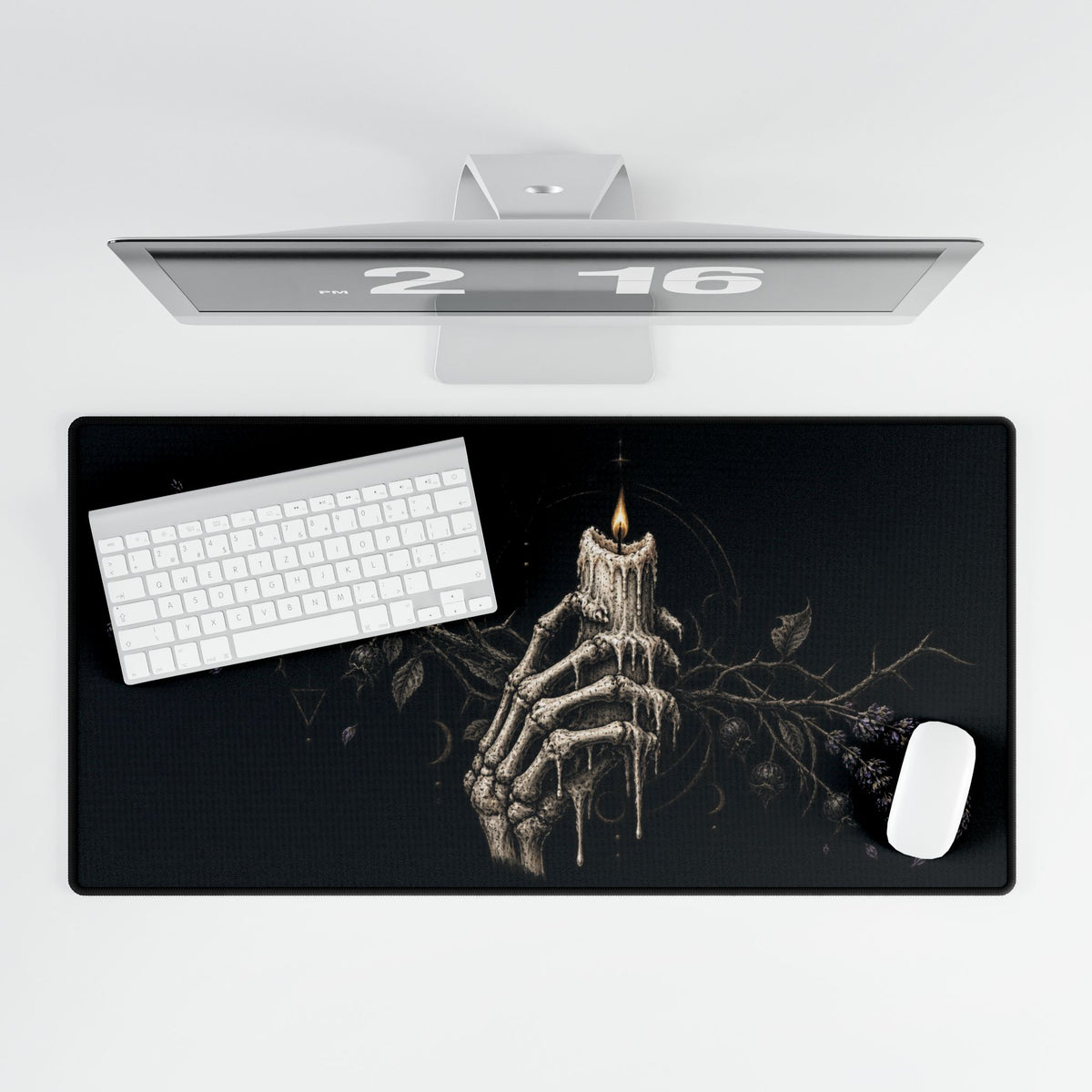 Mouse Mat | Skeleton Hand & Ritual Candle | Witchy Gothic Art Desk Mat