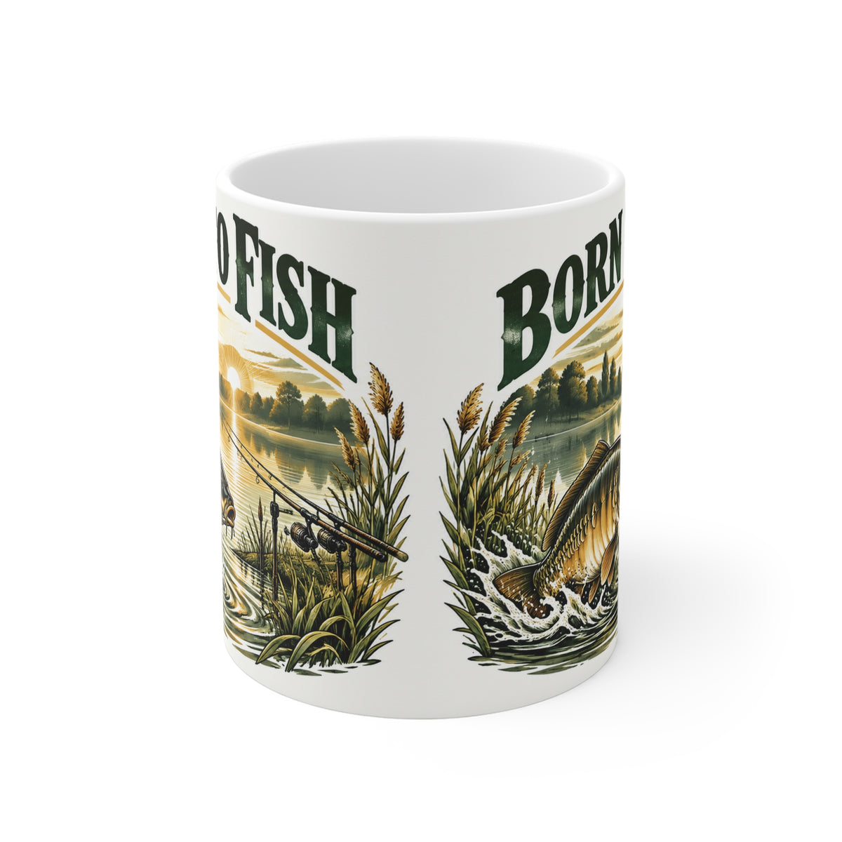 Born To Fish | Funny Fishing Coffee Mug Gift (11oz)