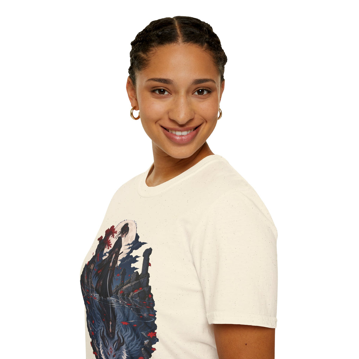 Reflection of a Monster | Moonlit Wolf Spirit T-Shirt | Samurai Silhouette Graphic Tee