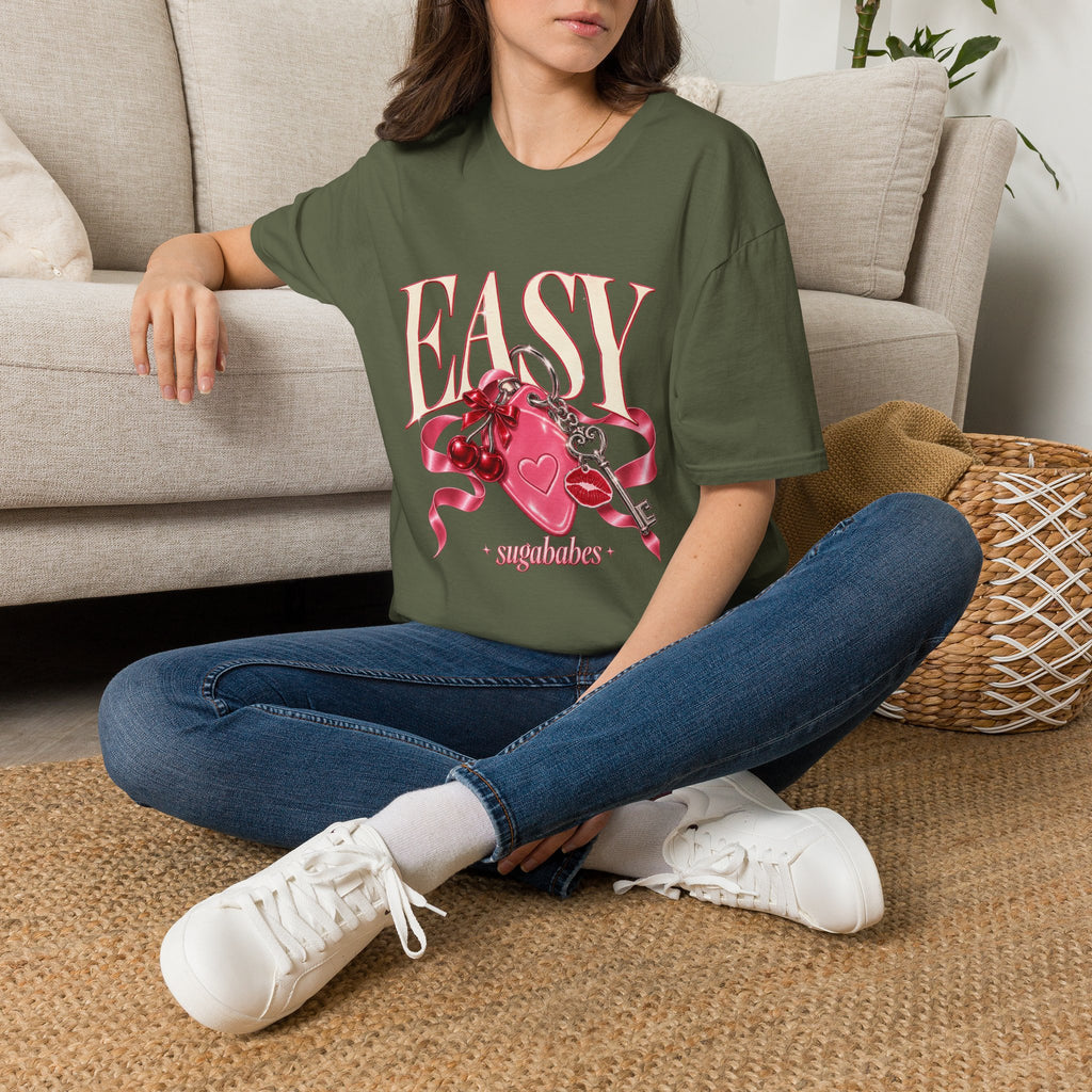 Sugababes | Easy Lockheart Pink Key & Heart Graphic T Shirt