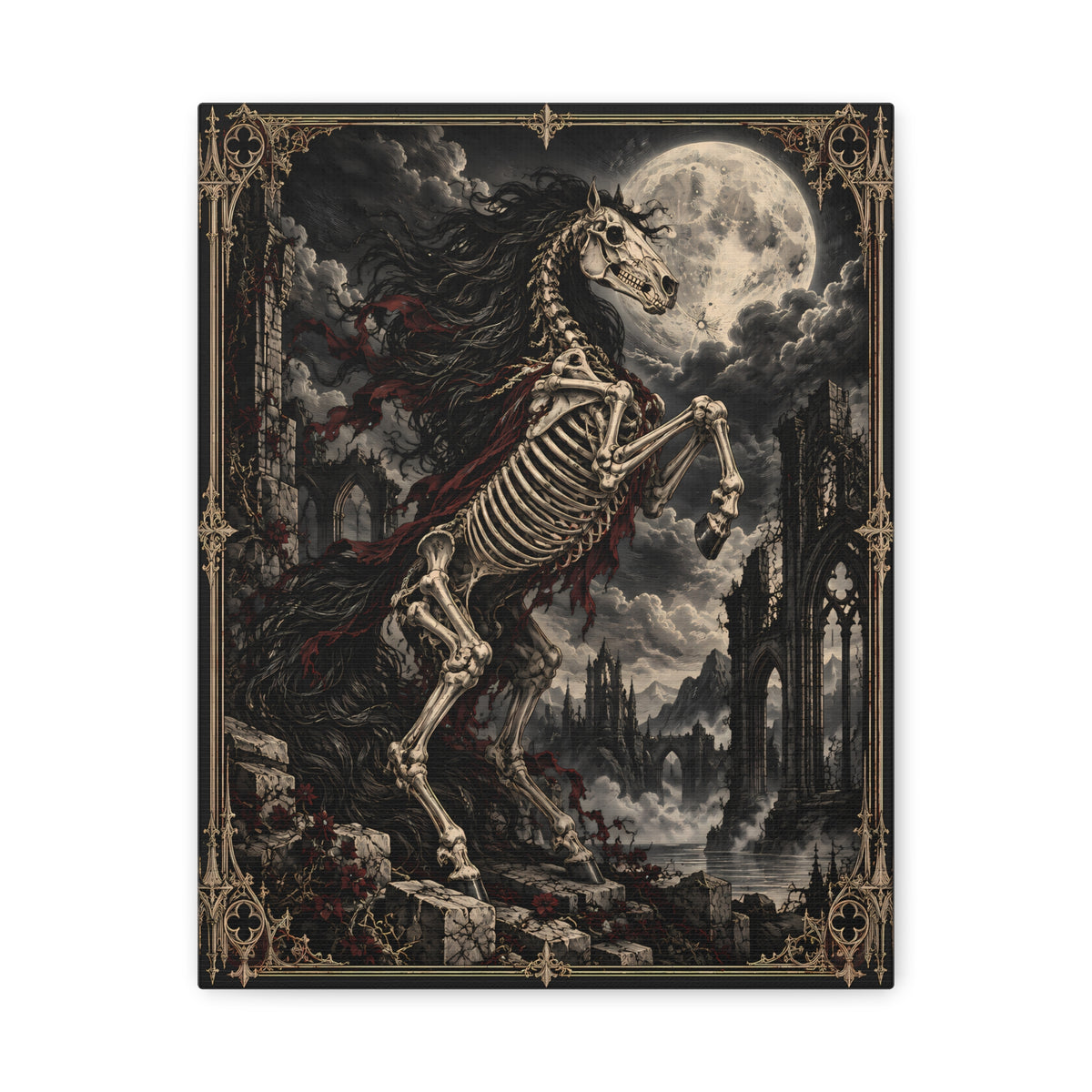 Canvas | Skeletal Horse | Occult Wall Art