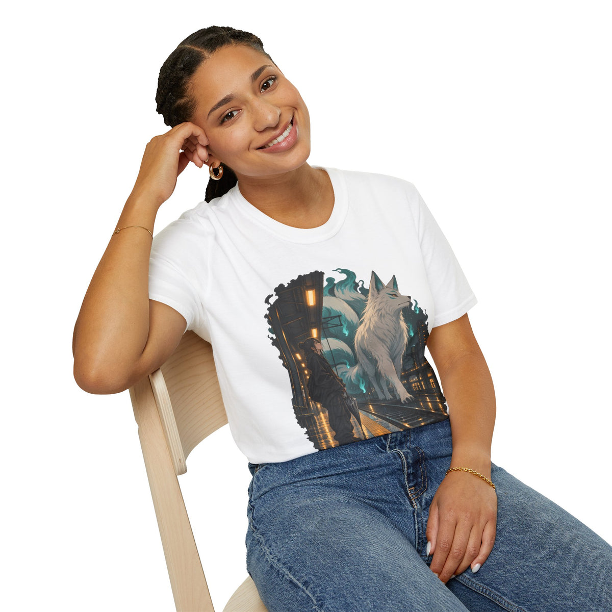 Wolf in the Rain | Last Train Home T-Shirt | Urban Nightscape Graphic Tee
