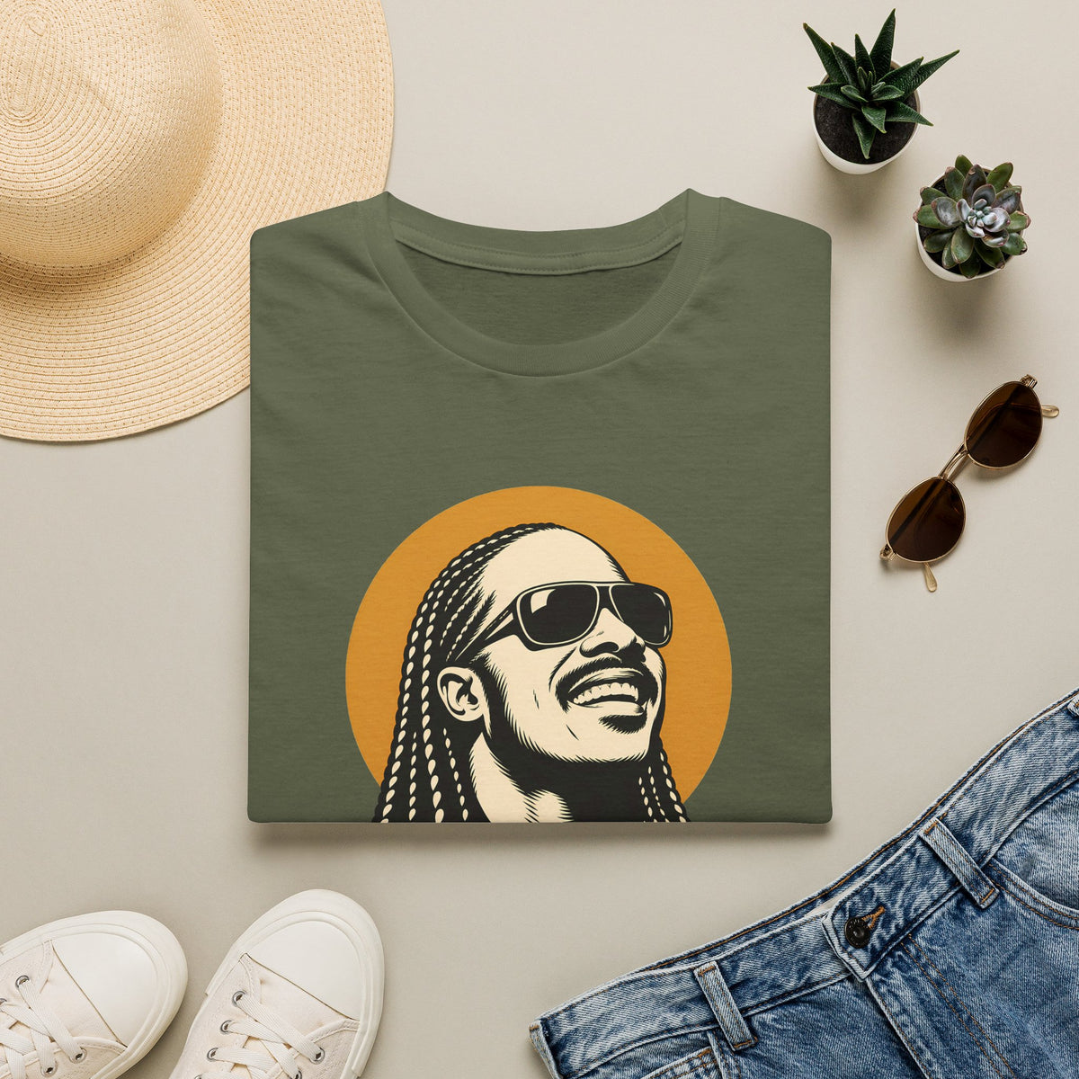 Stevie Wonder Graphic T-Shirt - Retro Soul Music Tee