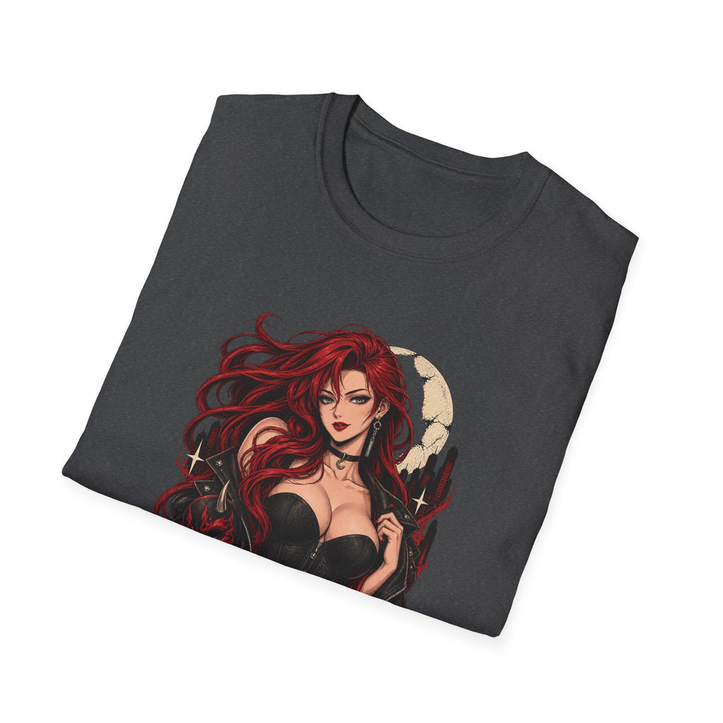Crimson Dusk | Sexy Gothic Hannya Mask Pin up Woman T-Shirt