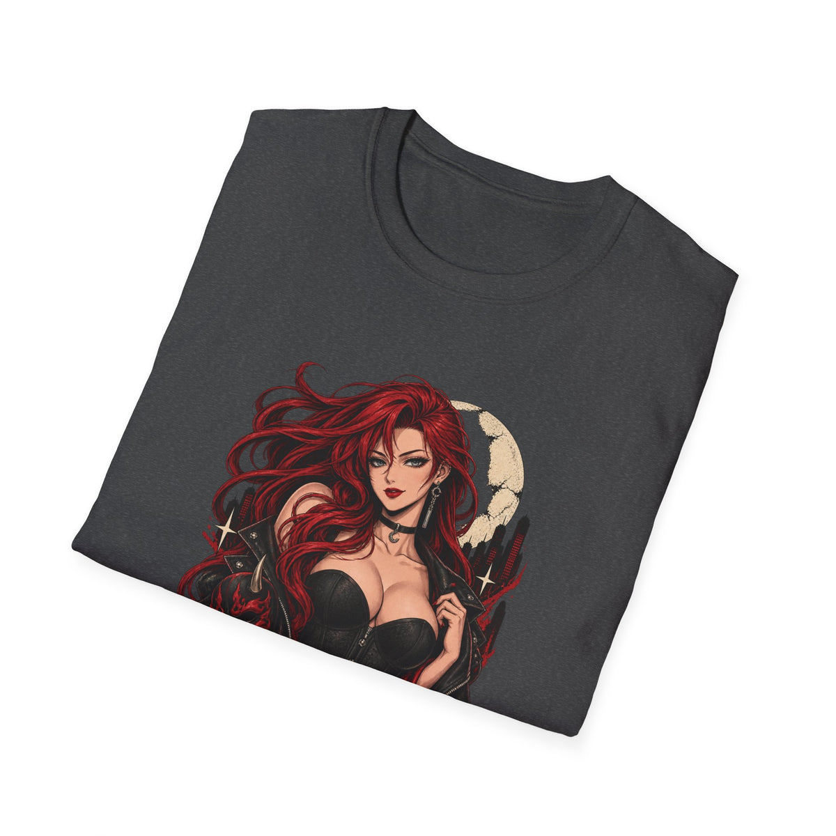 Crimson Dusk | Sexy Gothic Hannya Mask Pin up Woman T-Shirt