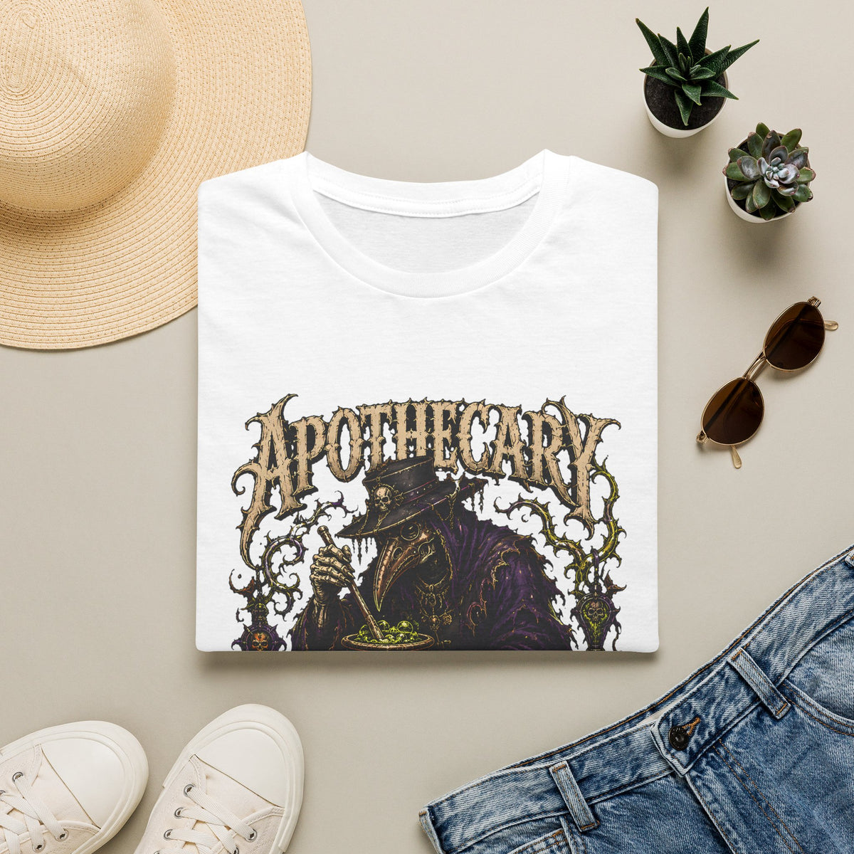 Apothecary of Agony T-Shirt - Dark Plague Doctor Gothic Tee