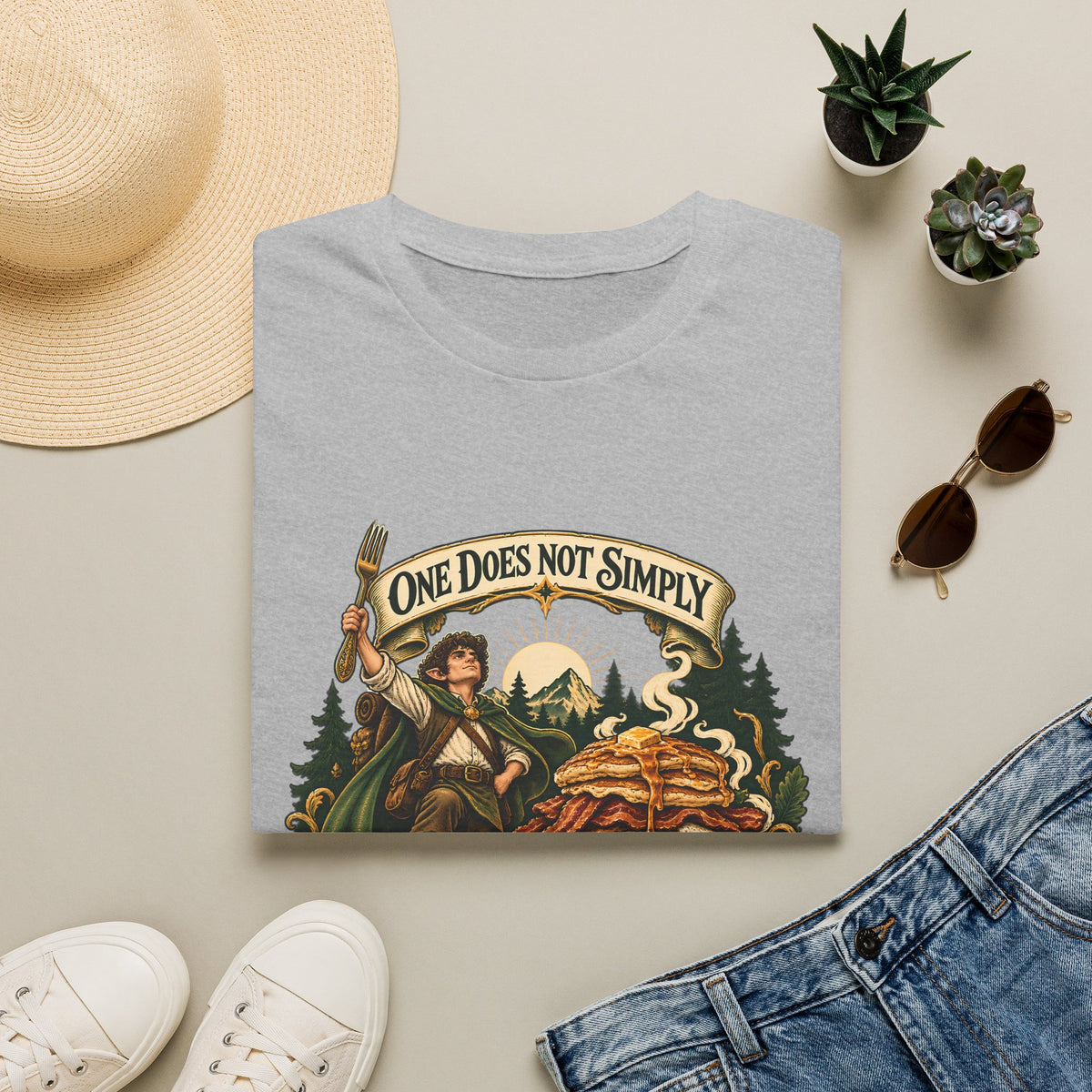 One Does Not Simply Skip Second Breakfast | Funny Hobbit Breakfast Graphic