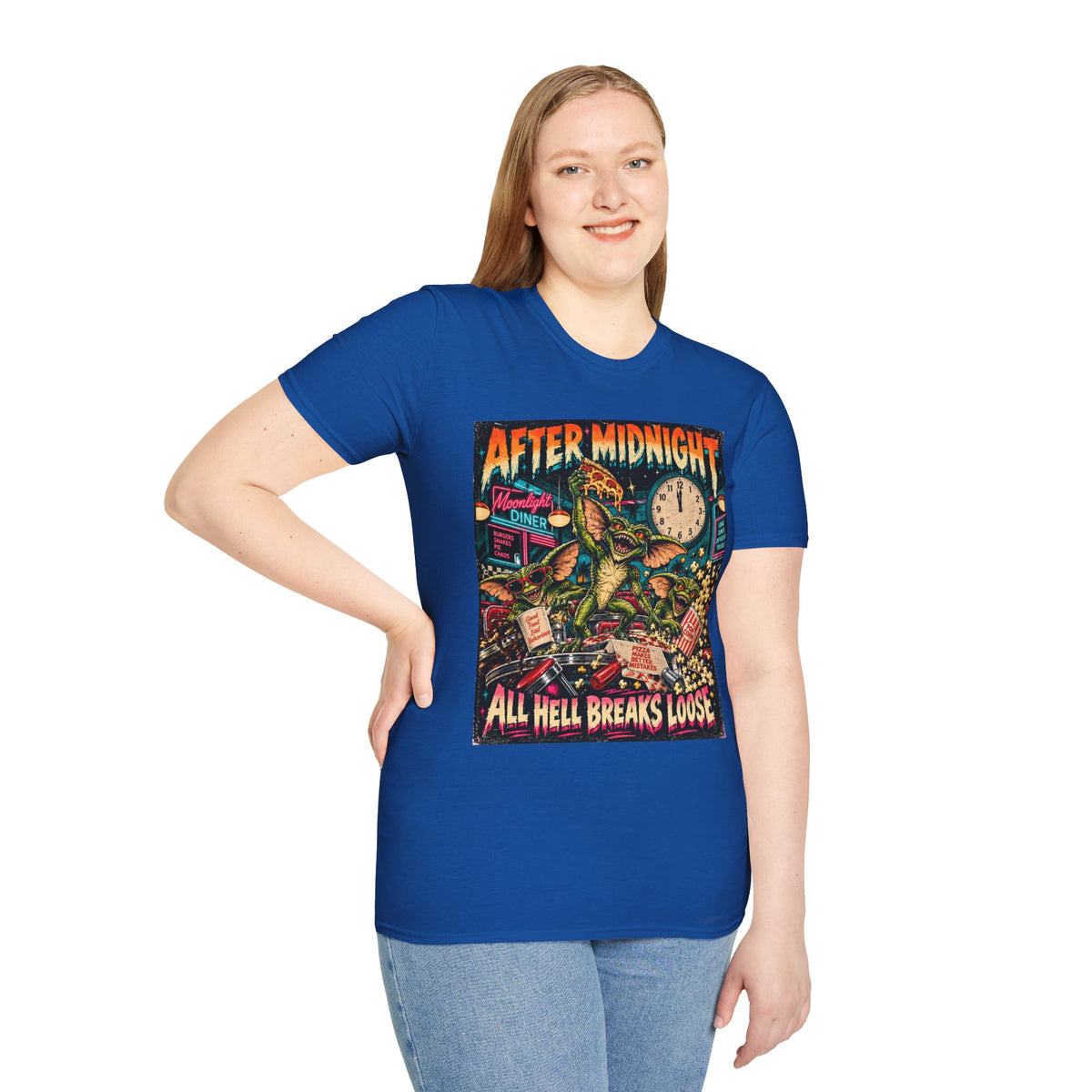 After Midnight Gremlin Tee — "All Hell Breaks Loose" Retro Horror T-Shirt