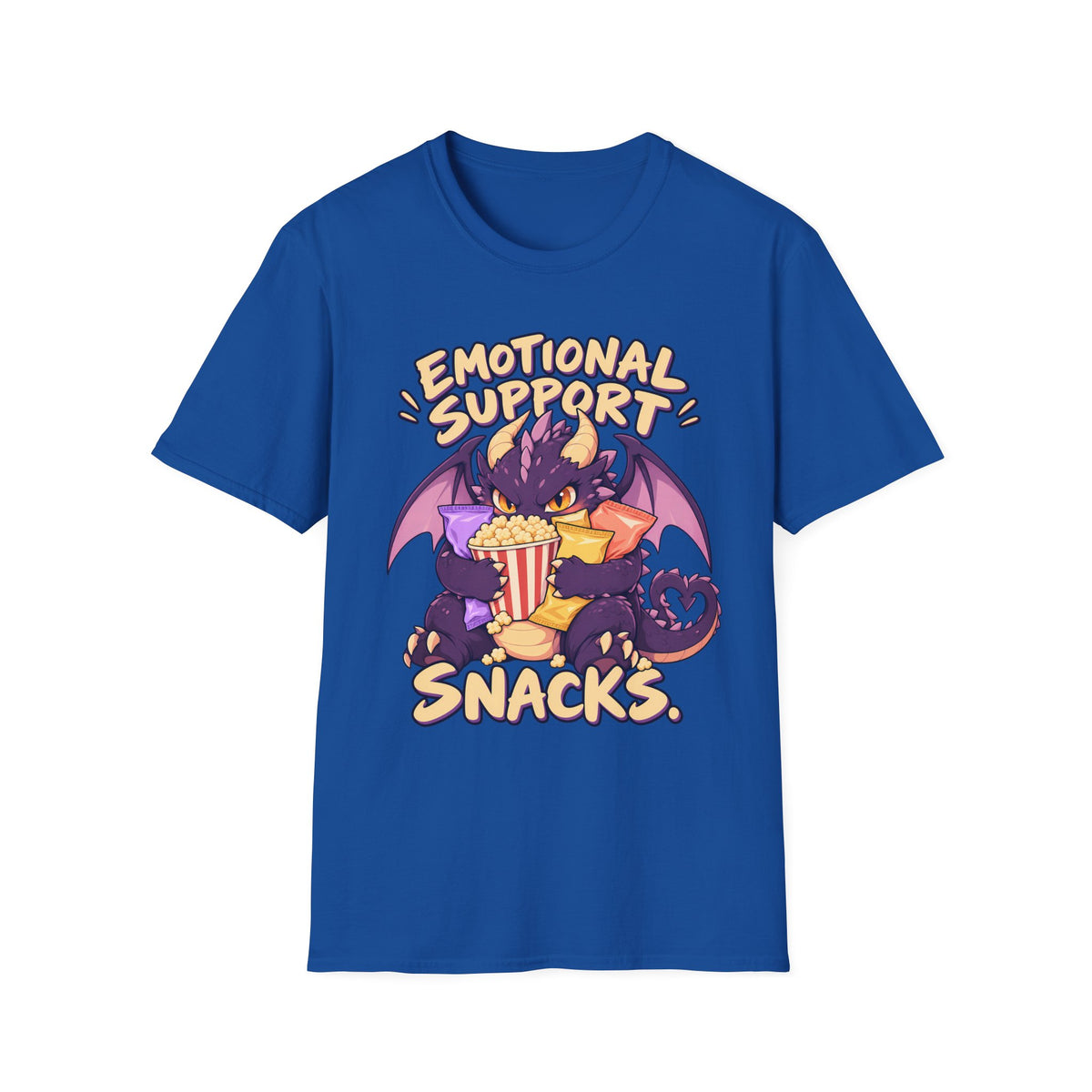 Emotional Support Snacks | Cute Dragon Eating Popcorn Anime Shirt