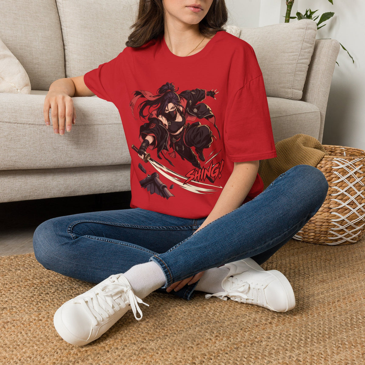 SHING! | Rooftop Samurai Girl | Japanese Anime Style Fight Shirt