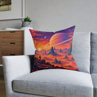 Alien Desert Pixel Art Space Planet Cushion | Decorative Sofa Pillow
