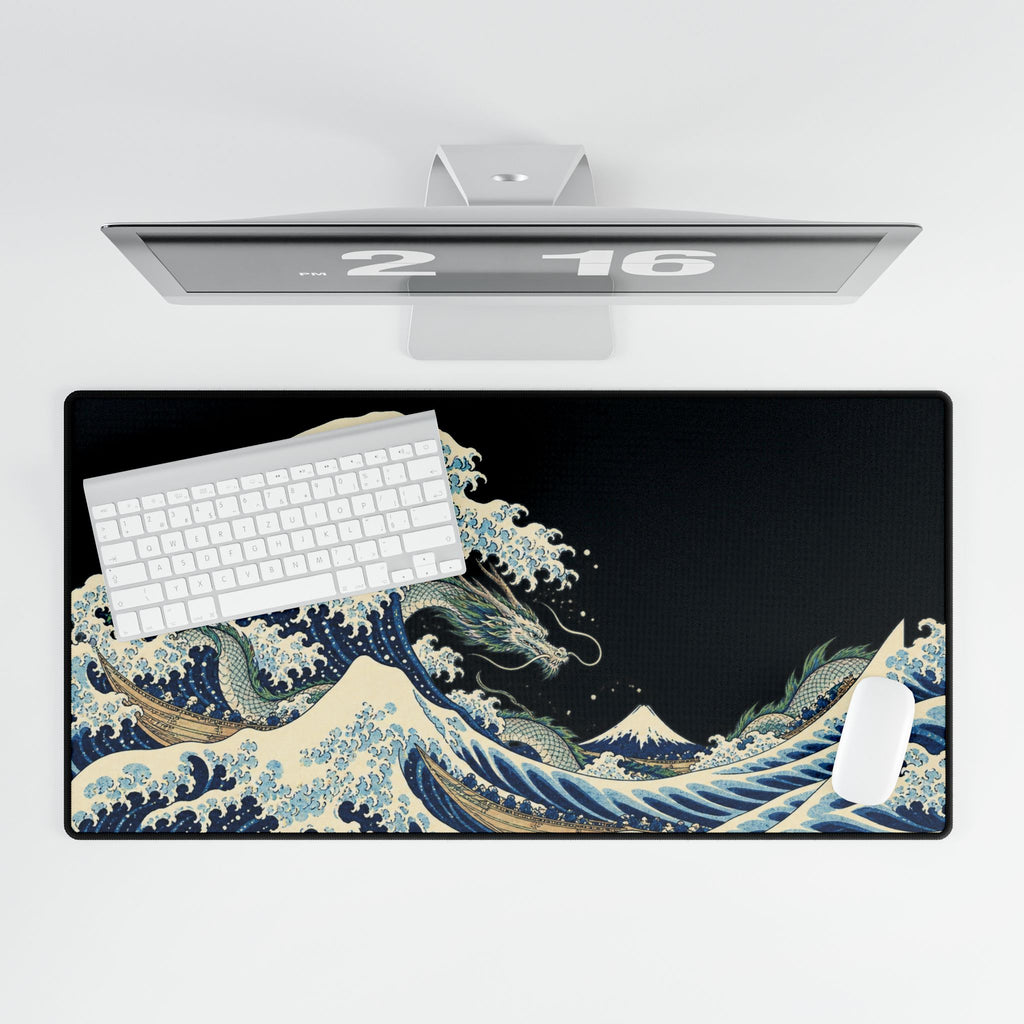 Mouse Mat | Great Wave Sea Dragon | Japanese Mythology Art Desk Pad