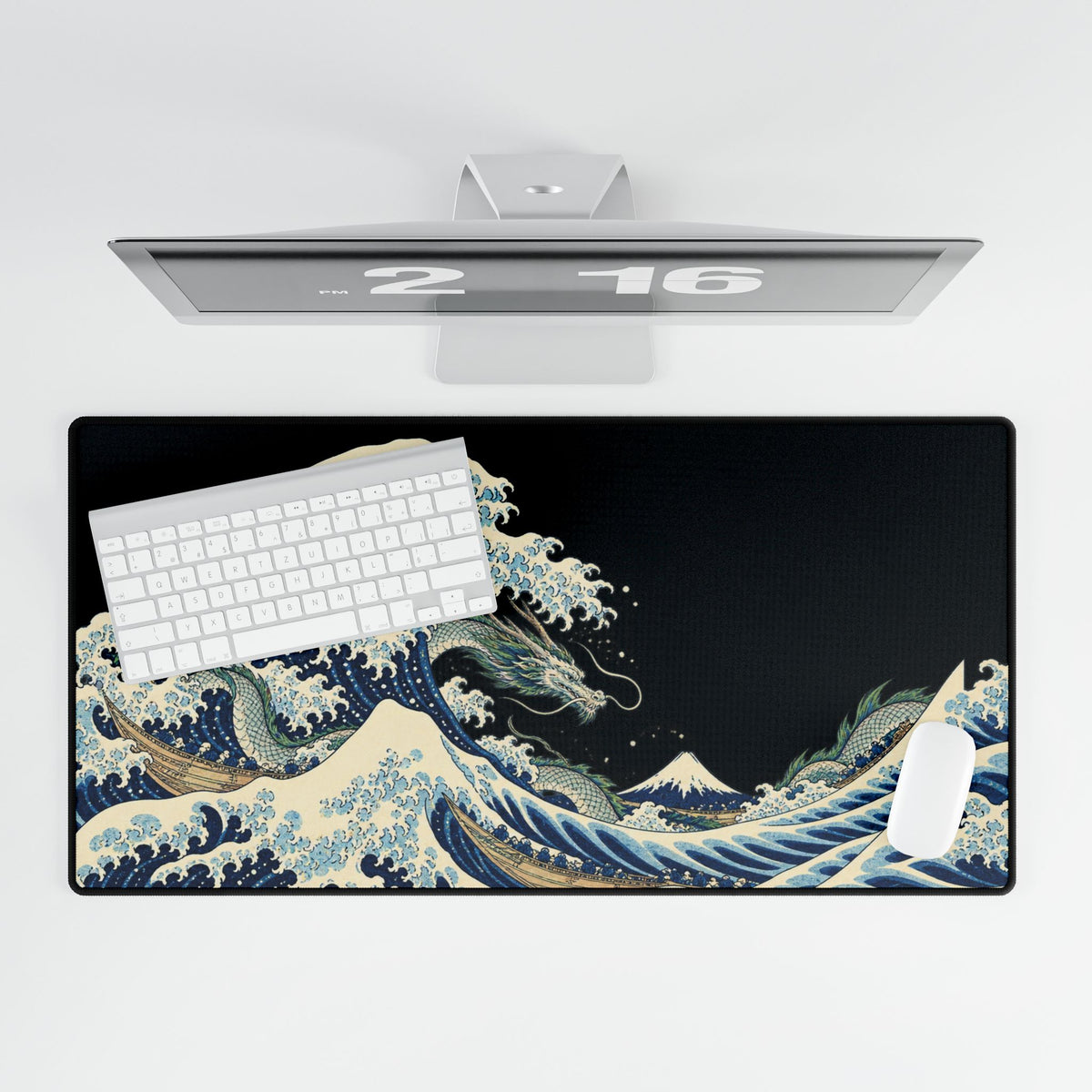Mouse Mat | Great Wave Sea Dragon | Japanese Mythology Art Desk Pad