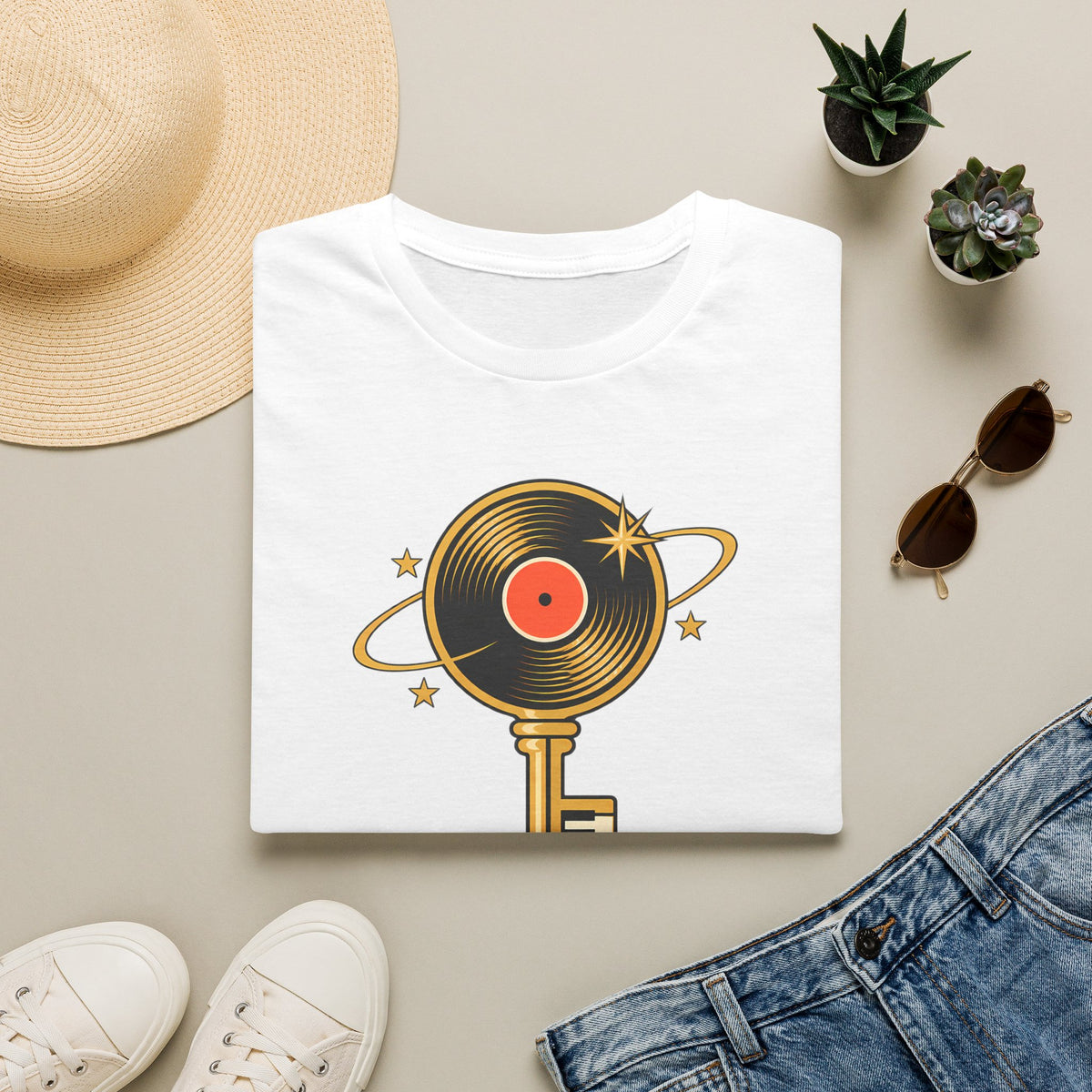 Stevie Wonder 'The Key' Record Key T-Shirt - Retro Music Tribute Tee