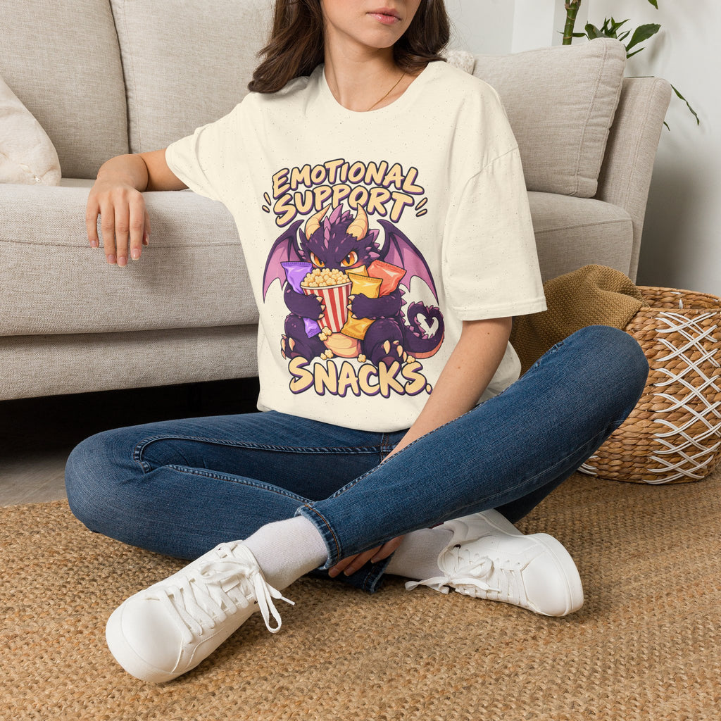 Emotional Support Snacks | Cute Dragon Eating Popcorn Anime Shirt